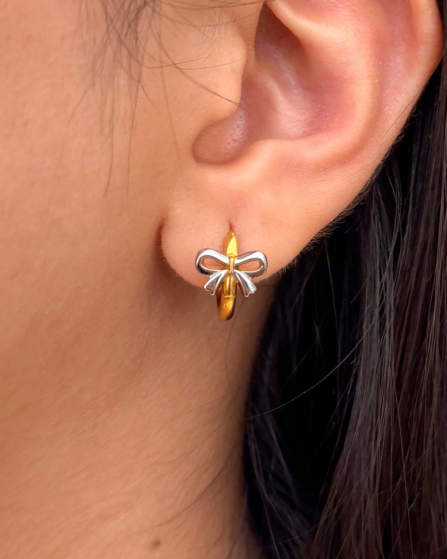 Two Toned Bow Earrings