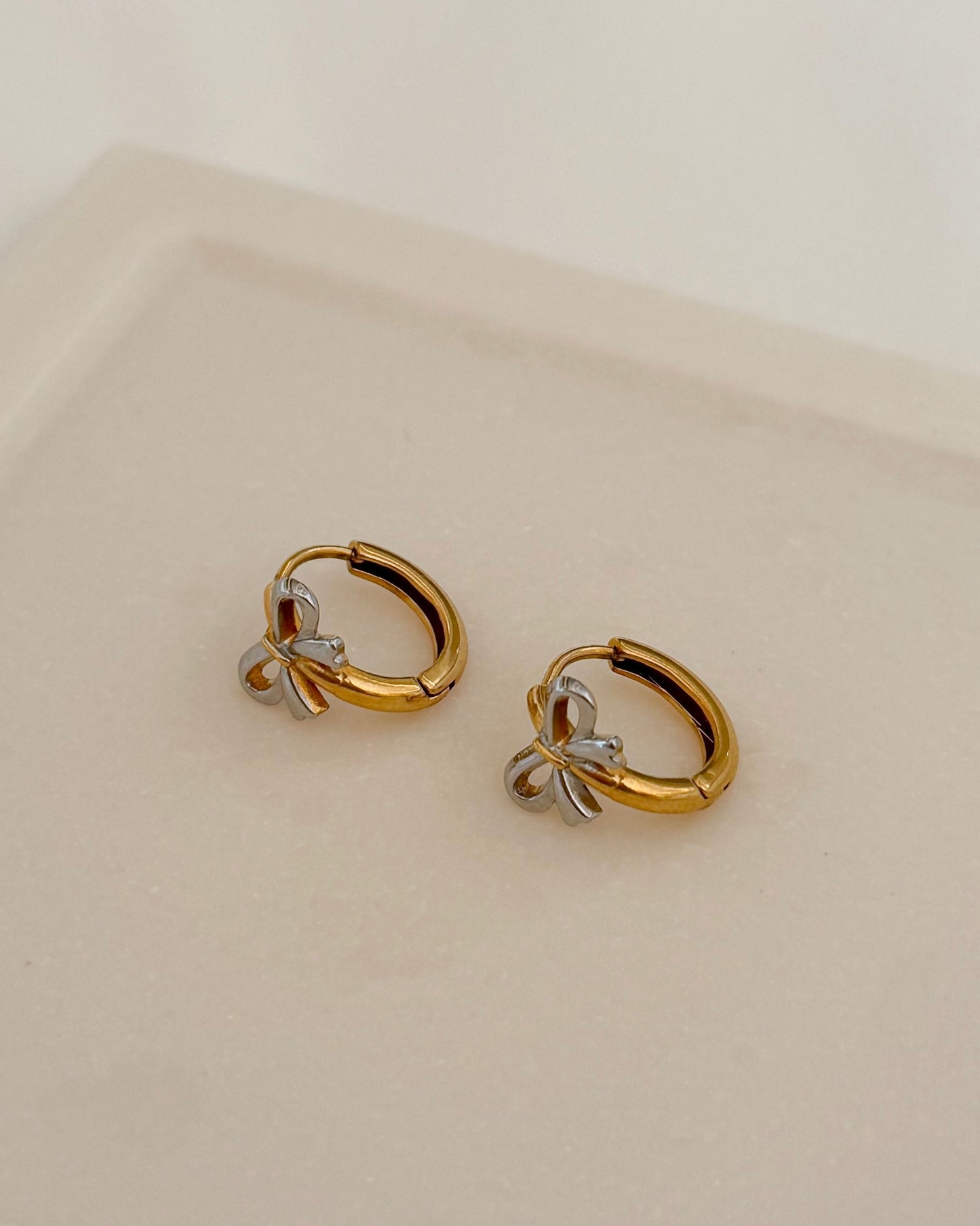 Two Toned Bow Earrings