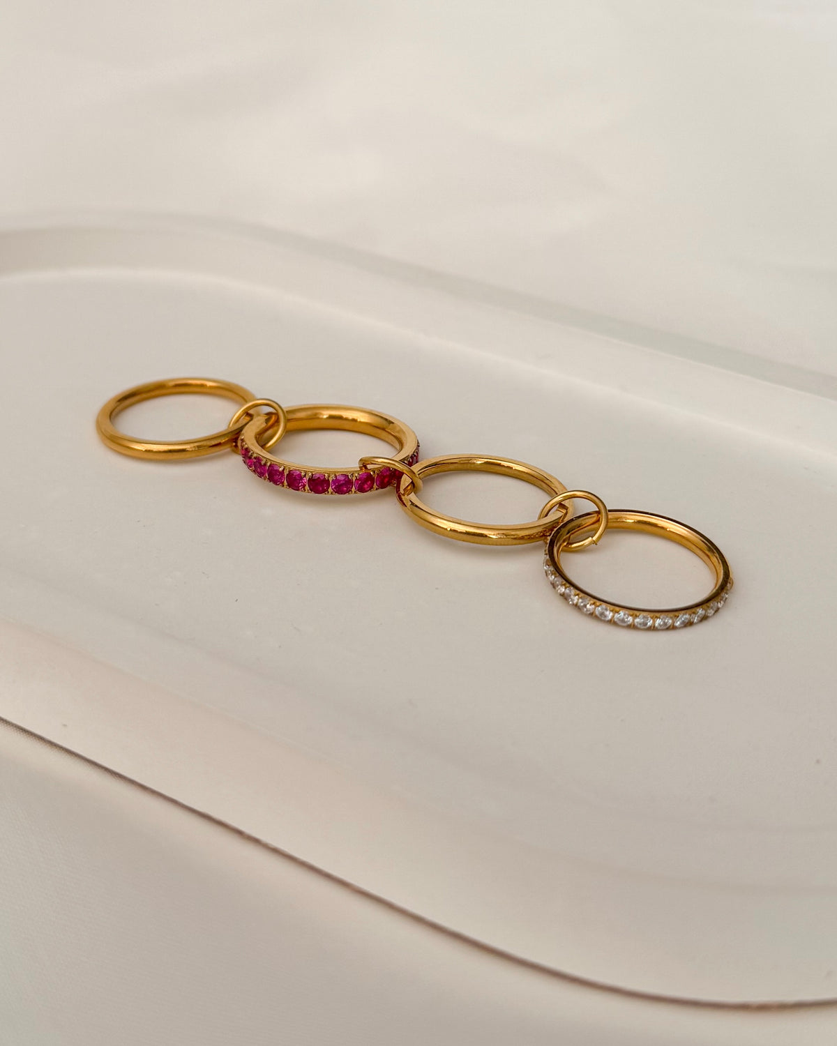 Ruby Pink Martini Stacked Ring
