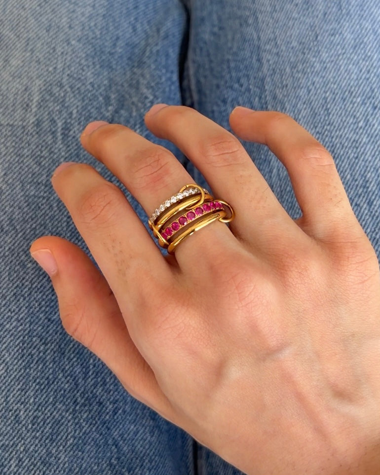 Ruby Pink Martini Stacked Ring