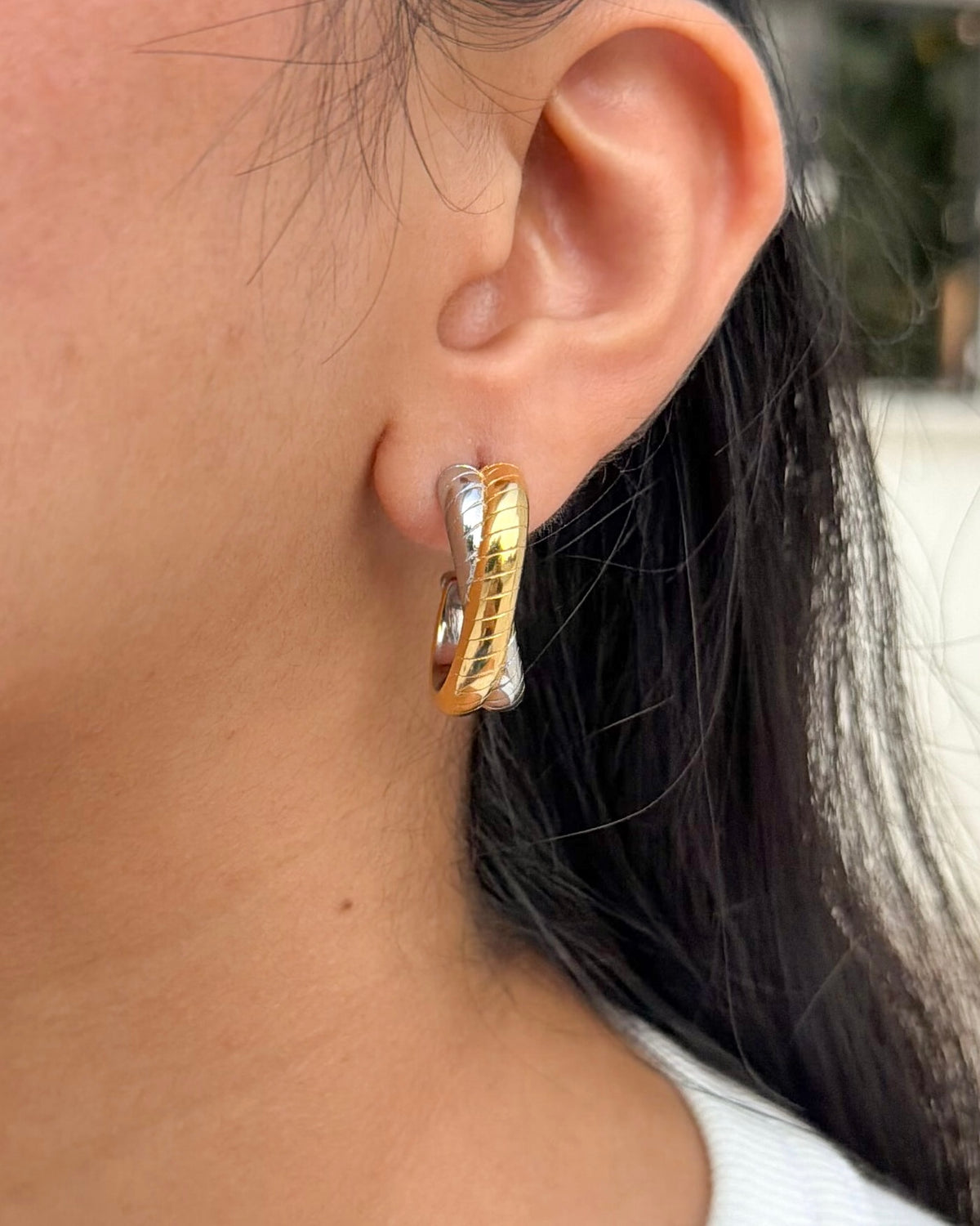 Intertwined Two Toned Earrings