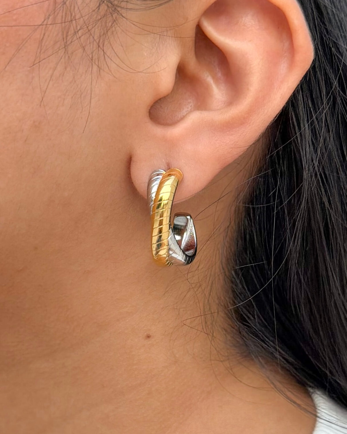Intertwined Two Toned Earrings