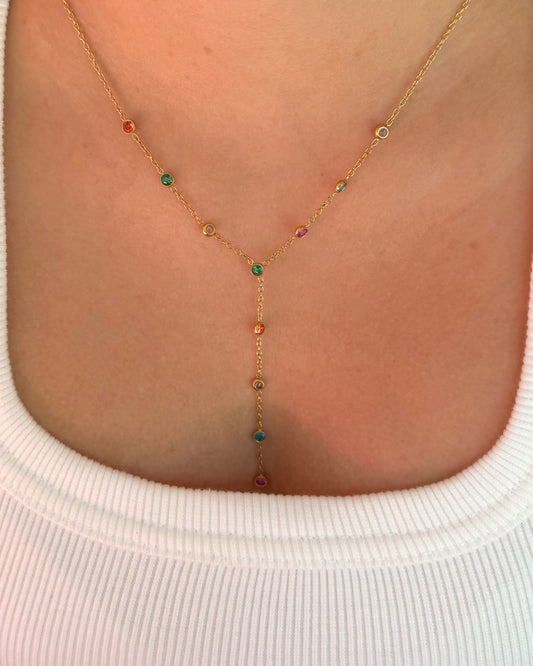 Iris Multicolour Lariat Necklace