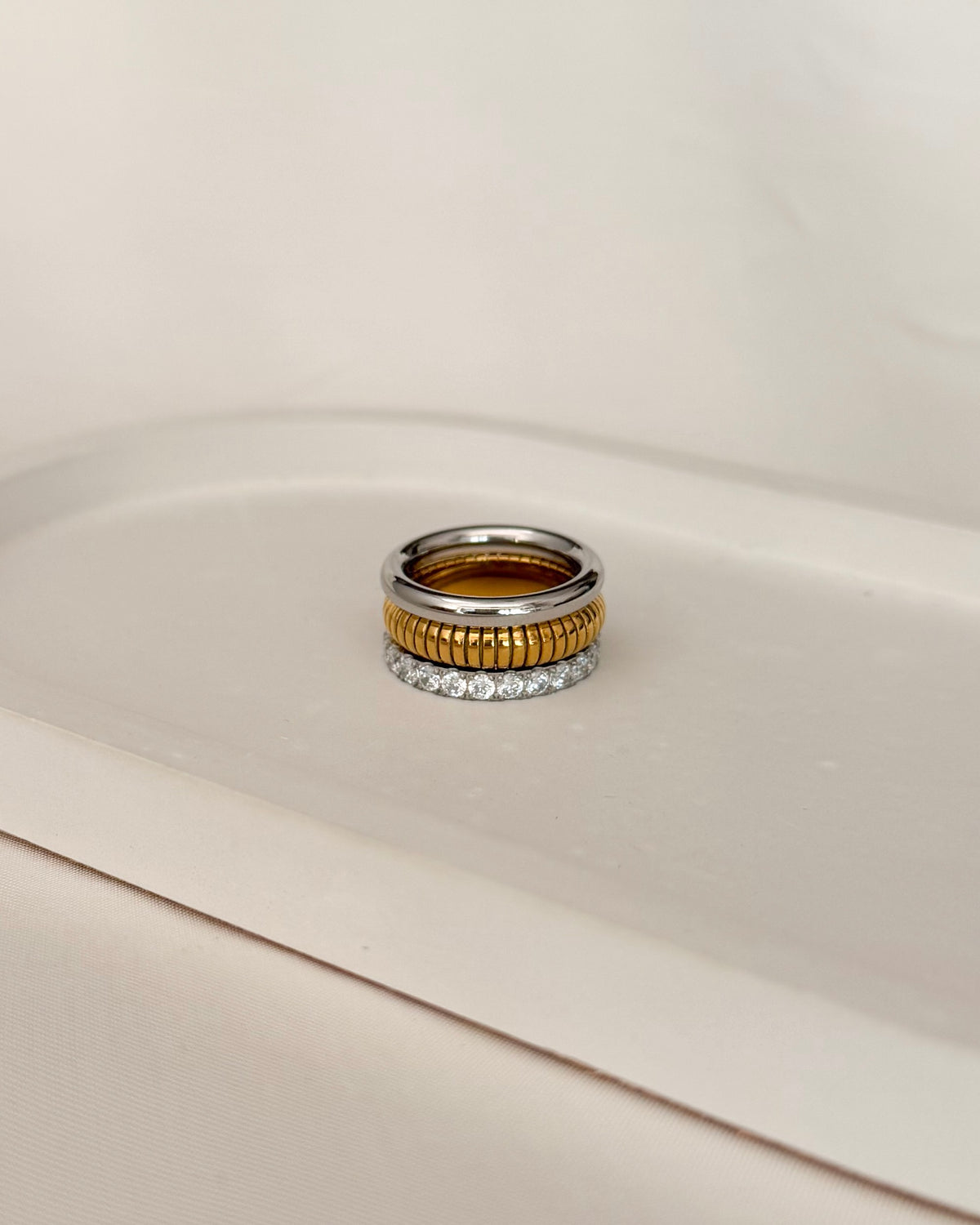 Paris Two Toned Stacked Ring
