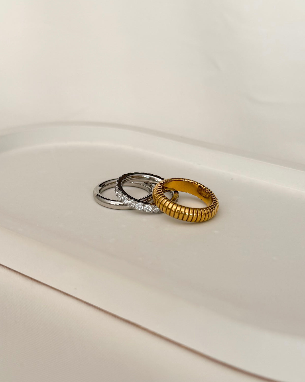 Paris Two Toned Stacked Ring