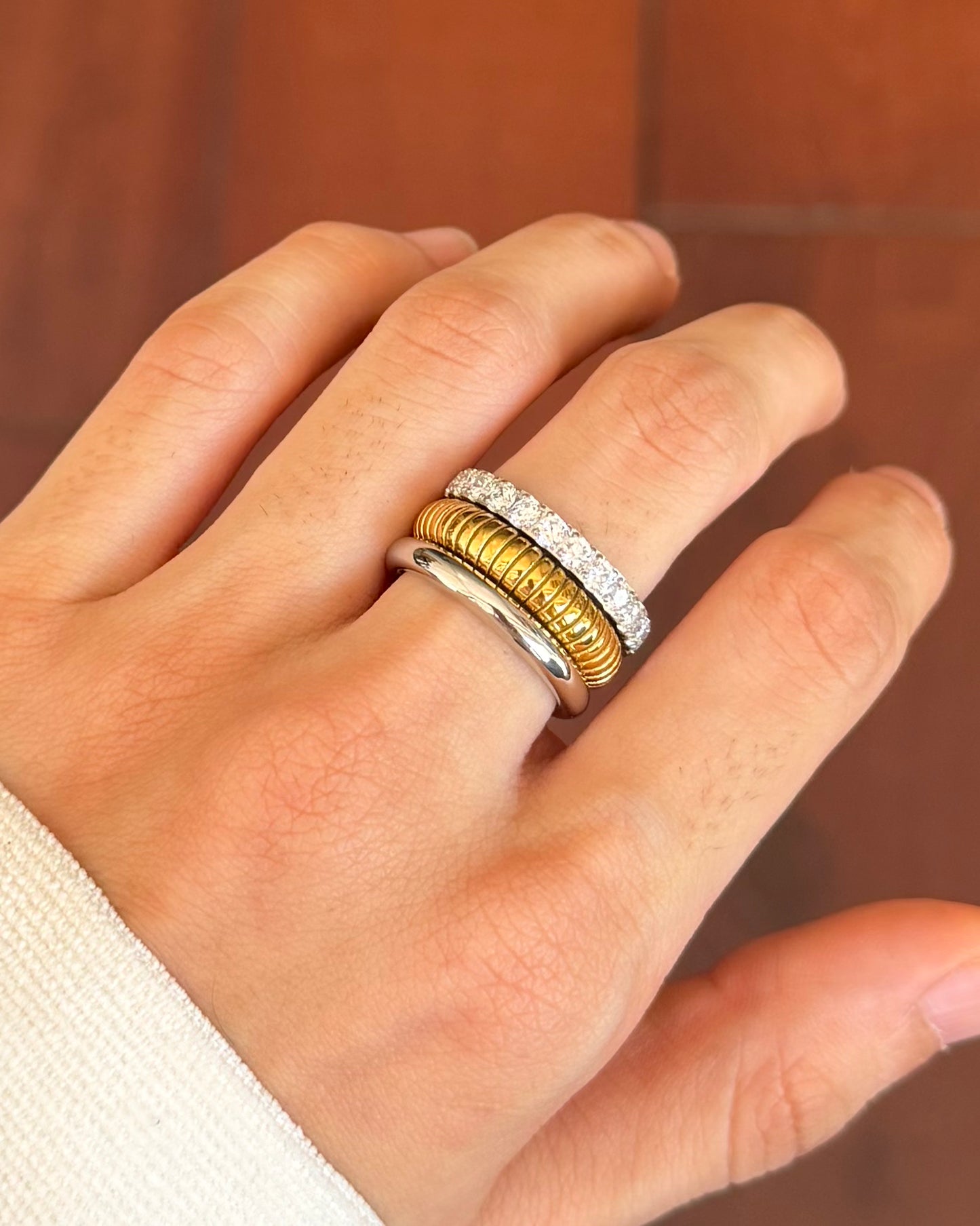 Paris Two Toned Stacked Ring