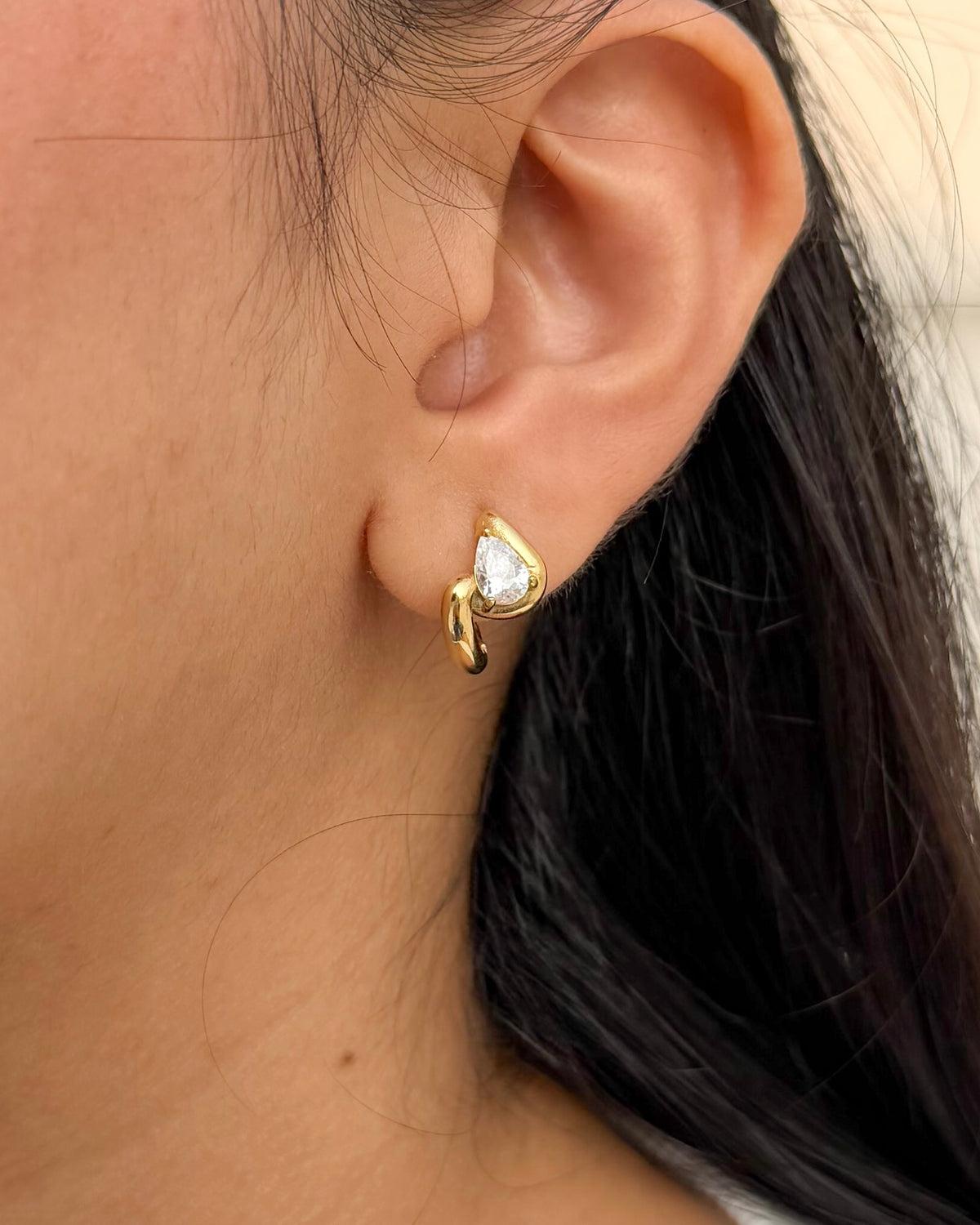 Percy Zircon Huggie Earrings