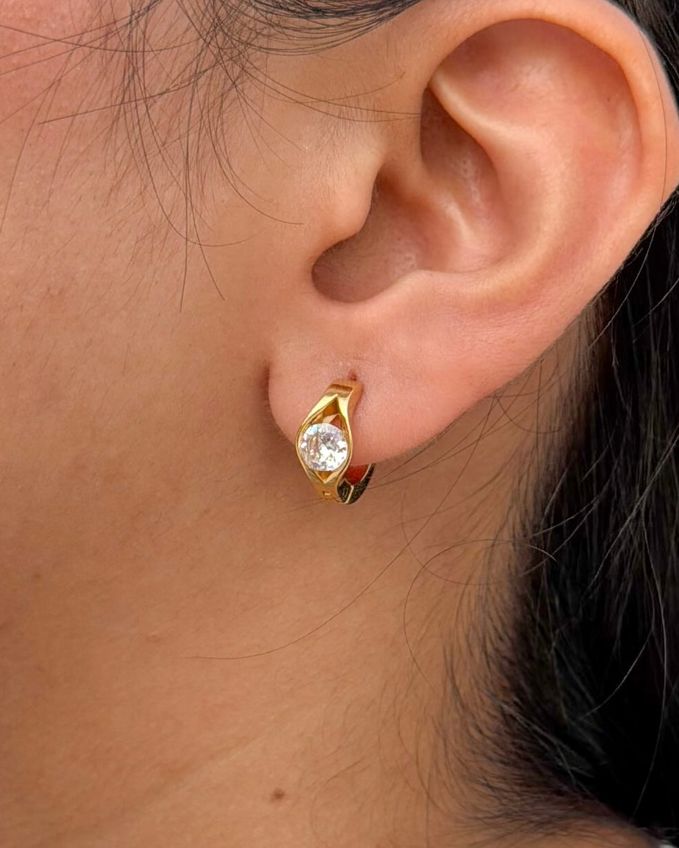 Zircon Huggie Earrings