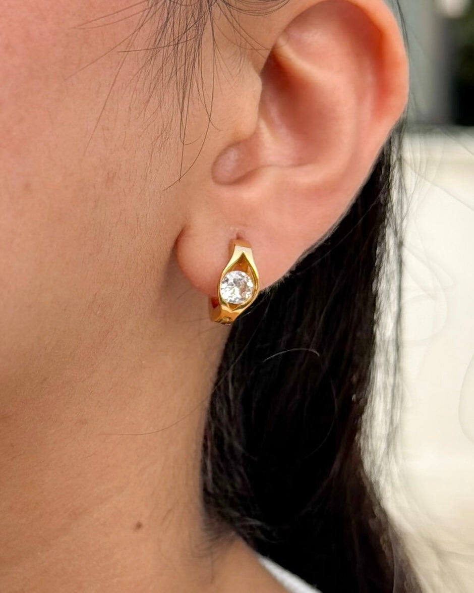Zircon Huggie Earrings
